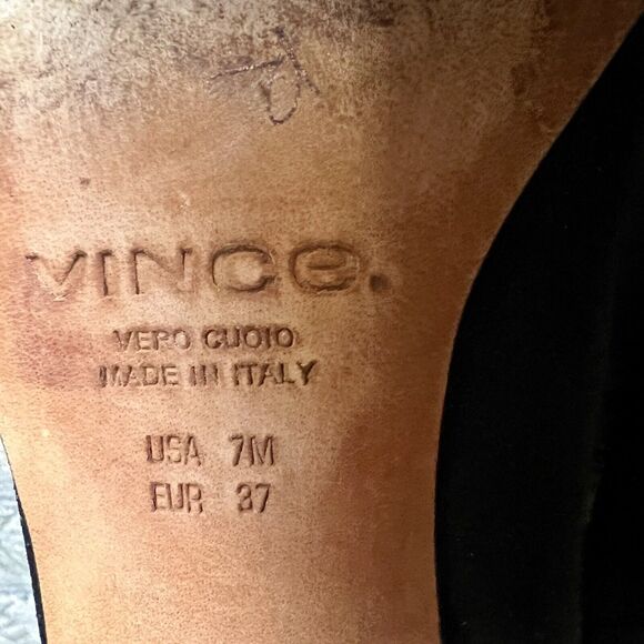 VINCE Black Suede Leather Ankle Boots Women’s 7 M Soft Square Toe Side Zip - Picture 14 of 15